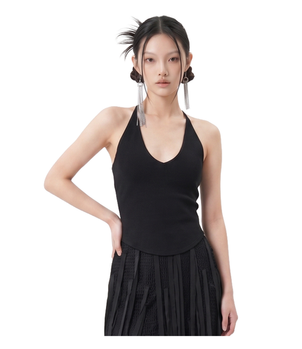 Bare Cross Halter Knit Top / 5061411