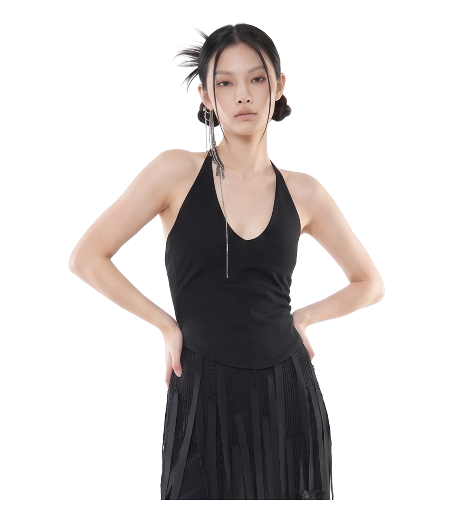 Bare Cross Halter Knit Top / 5061411