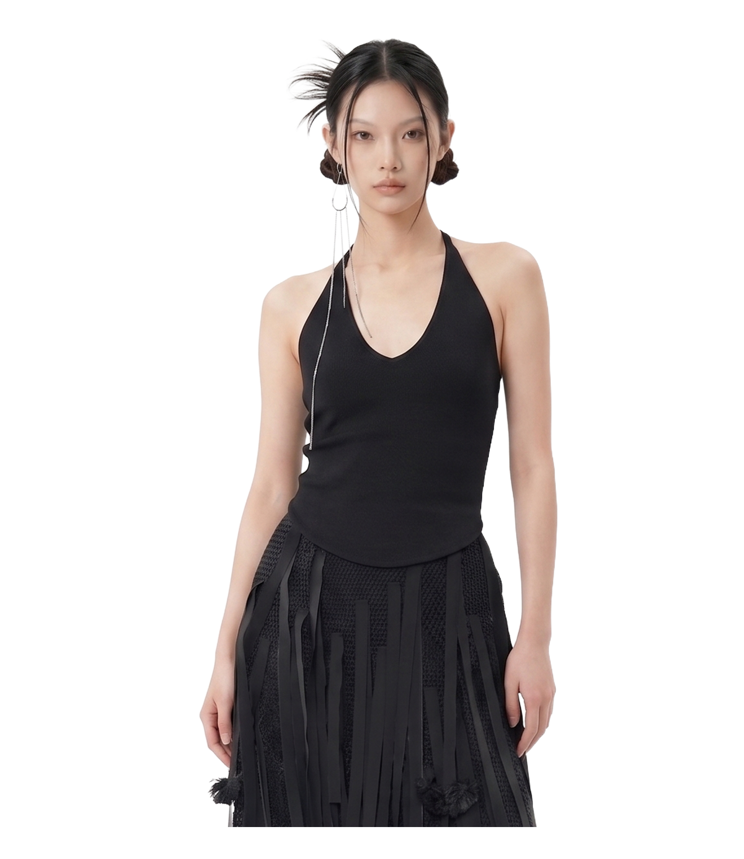 Bare Cross Halter Knit Top / 5061411