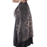 Shanshui Ink-Print Organza Wrap Maxi Skirt / 5071207
