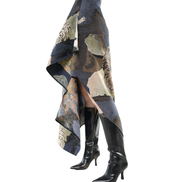 Tiger Chinese Embroidery Asymmetric Draped Skirt / 5091302