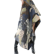 Tiger Chinese Embroidery Asymmetric Draped Skirt / 5091302