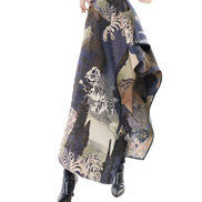 Tiger Chinese Embroidery Asymmetric Draped Skirt / 5091302