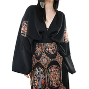 Dragon Court Embroidered Fringe Wrap Top / 5091305