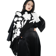 Bloom Cascade Floral Appliqué Cape Top / 5092006