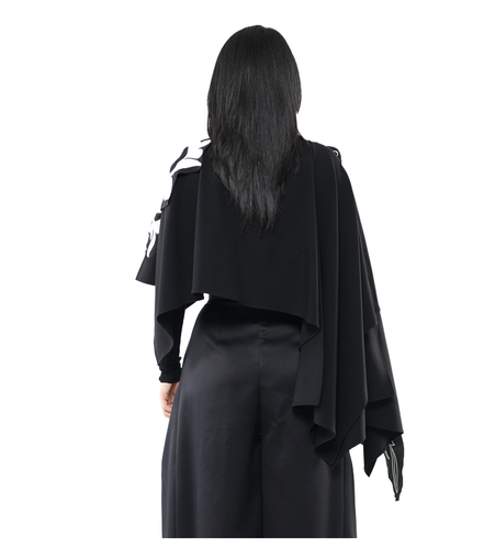 Bloom Cascade Floral Appliqué Cape Top / 5092006