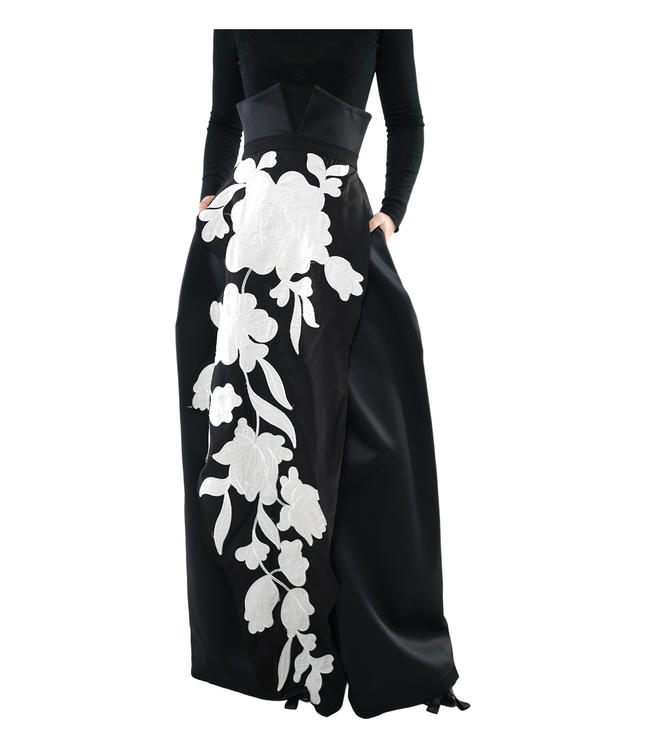 Bloom Fall Floral Appliqué Wrap Overskirt / 5092007