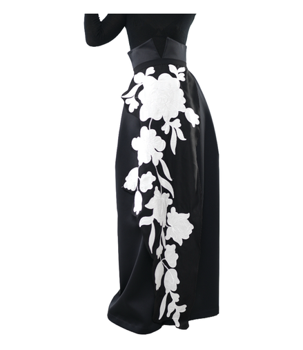 Bloom Fall Floral Appliqué Wrap Overskirt / 5092007