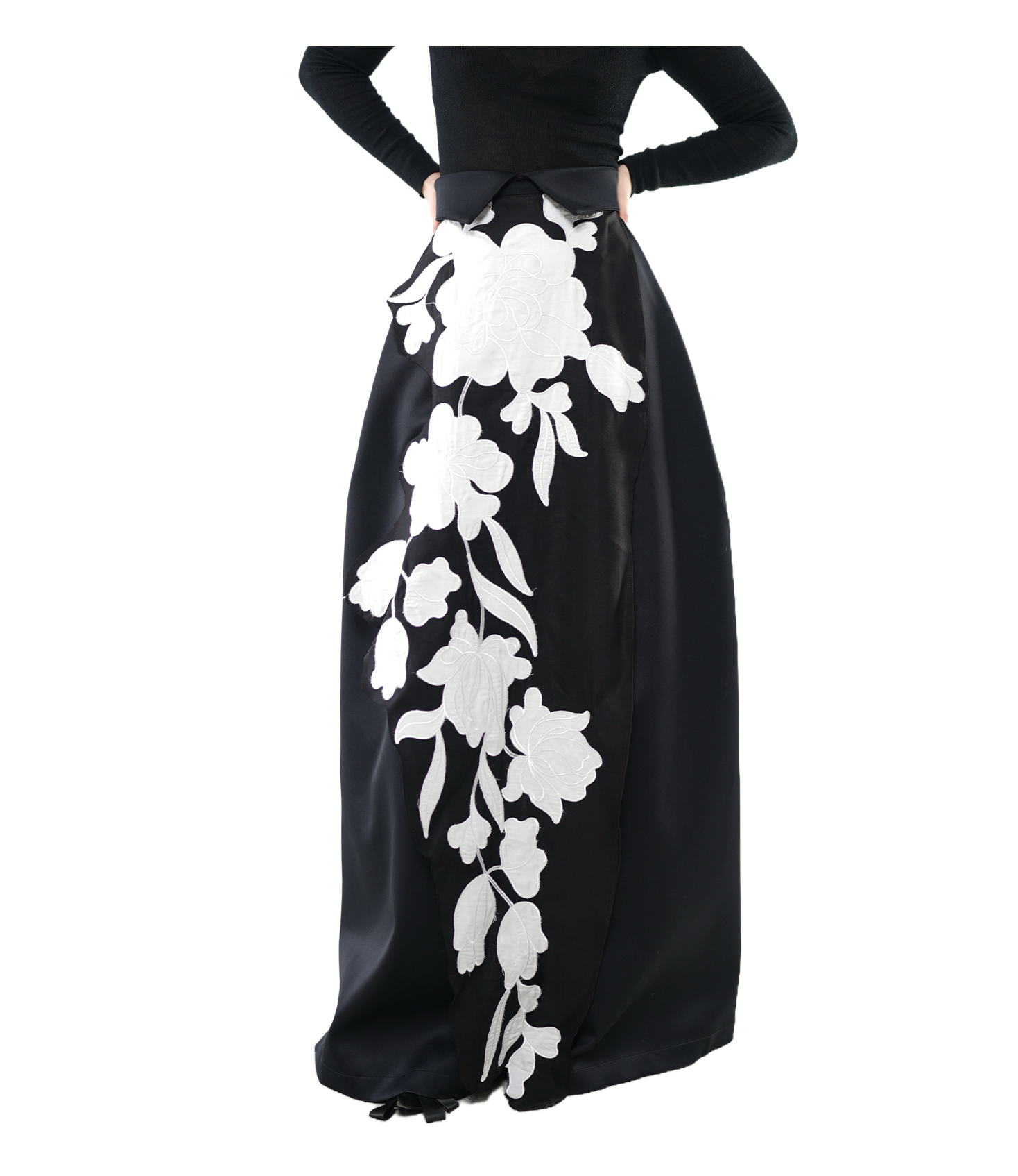 Bloom Fall Floral Appliqué Wrap Overskirt / 5092007