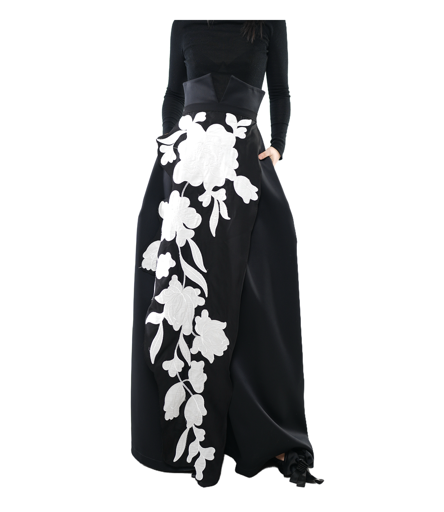 Bloom Fall Floral Appliqué Wrap Overskirt / 5092007