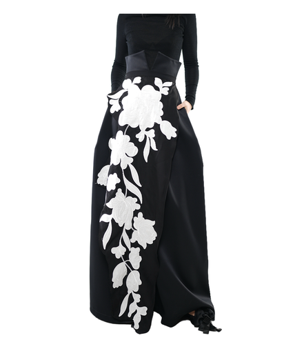 Bloom Fall Floral Appliqué Wrap Overskirt / 5092007