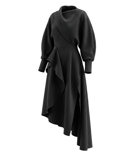 Phantom Asymmetric Knit Dress / 5100403