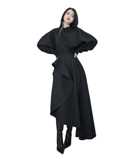 Phantom Asymmetric Knit Dress / 5100403