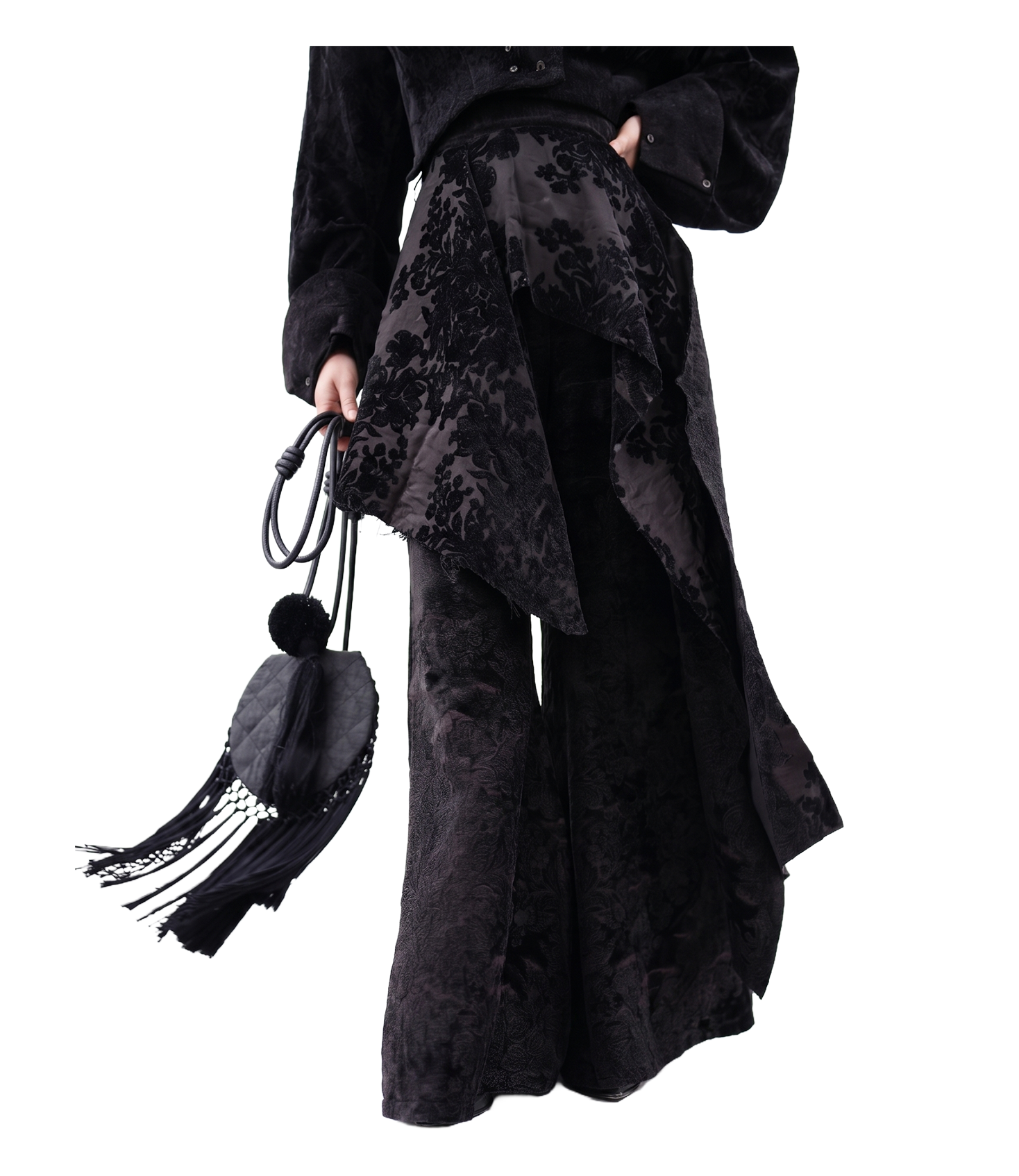 Shadow Bloom Double-Layer Jacquard Bell Trousers / 5101310