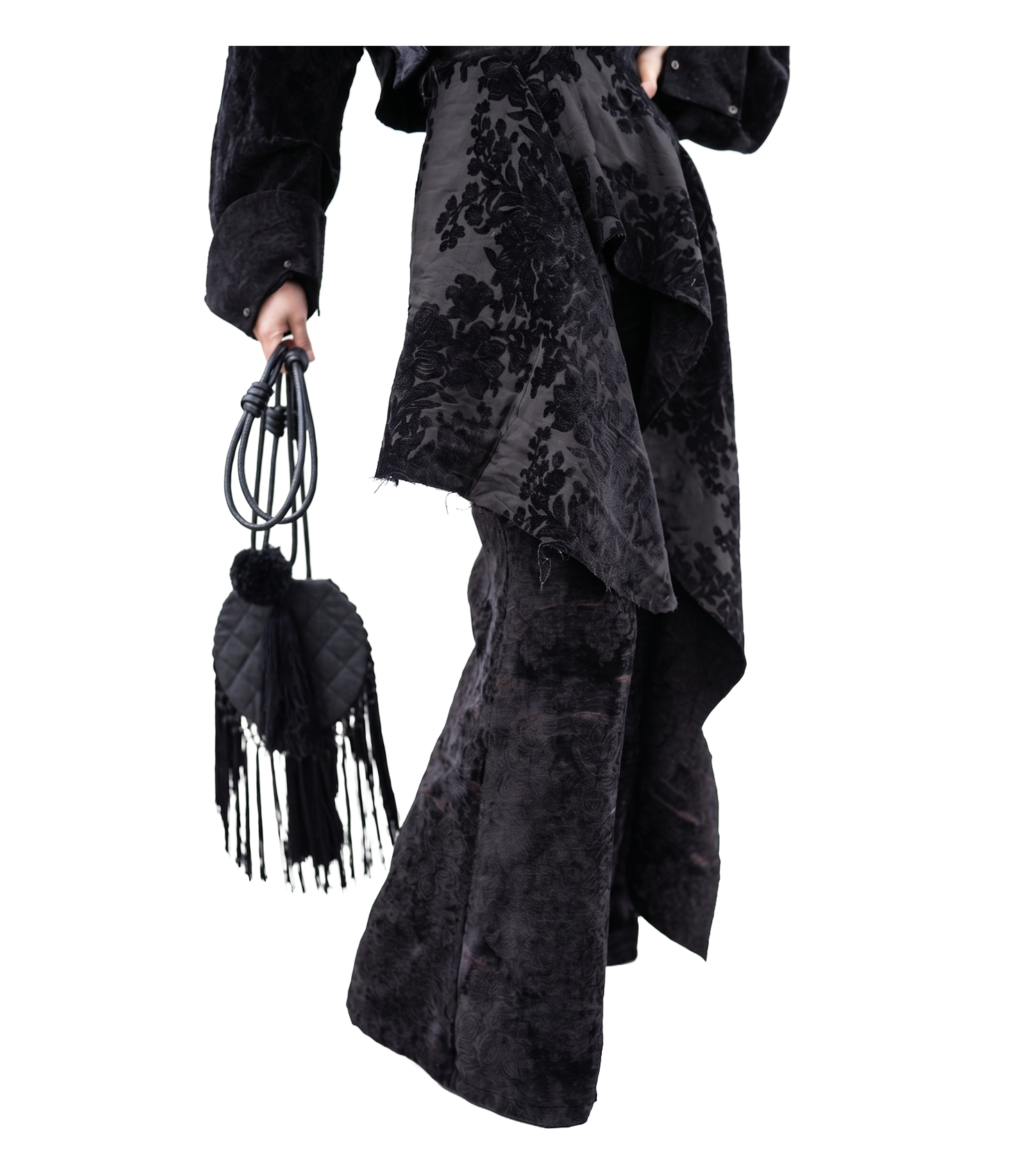 Shadow Bloom Double-Layer Jacquard Bell Trousers / 5101310