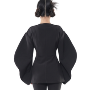 Balloon Sleeve Wrap Peplum Jacket / 5111507