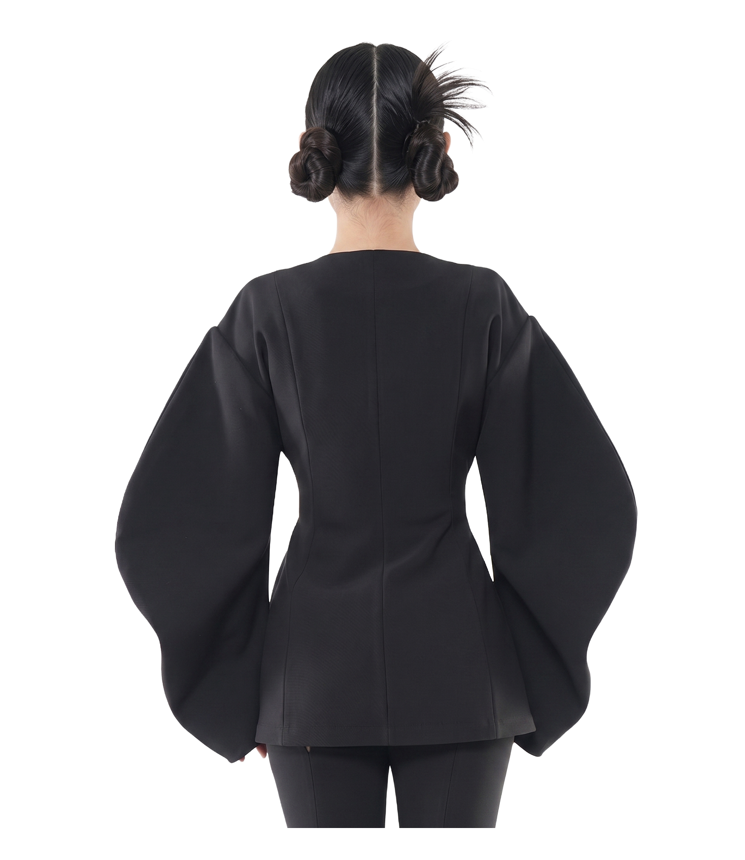 Balloon Sleeve Wrap Peplum Jacket / 5111507