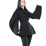 Balloon Sleeve Wrap Peplum Jacket / 5111507