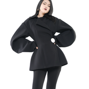 Balloon Sleeve Wrap Peplum Jacket / 5111507