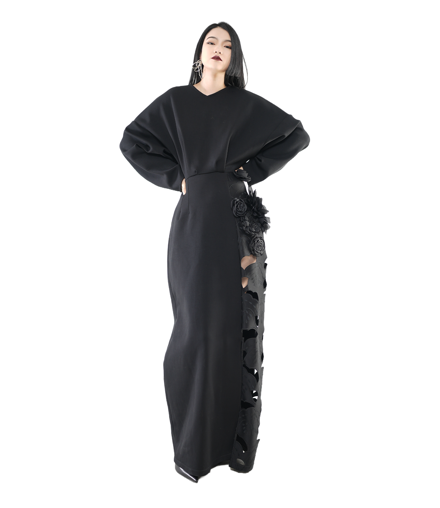 Dark Rose Cutwork Maxi Dress / 5112905