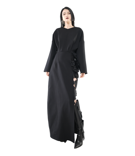 Dark Rose Cutwork Maxi Dress / 5112905