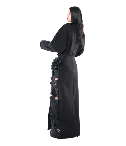 Dark Rose Cutwork Maxi Dress / 5112905