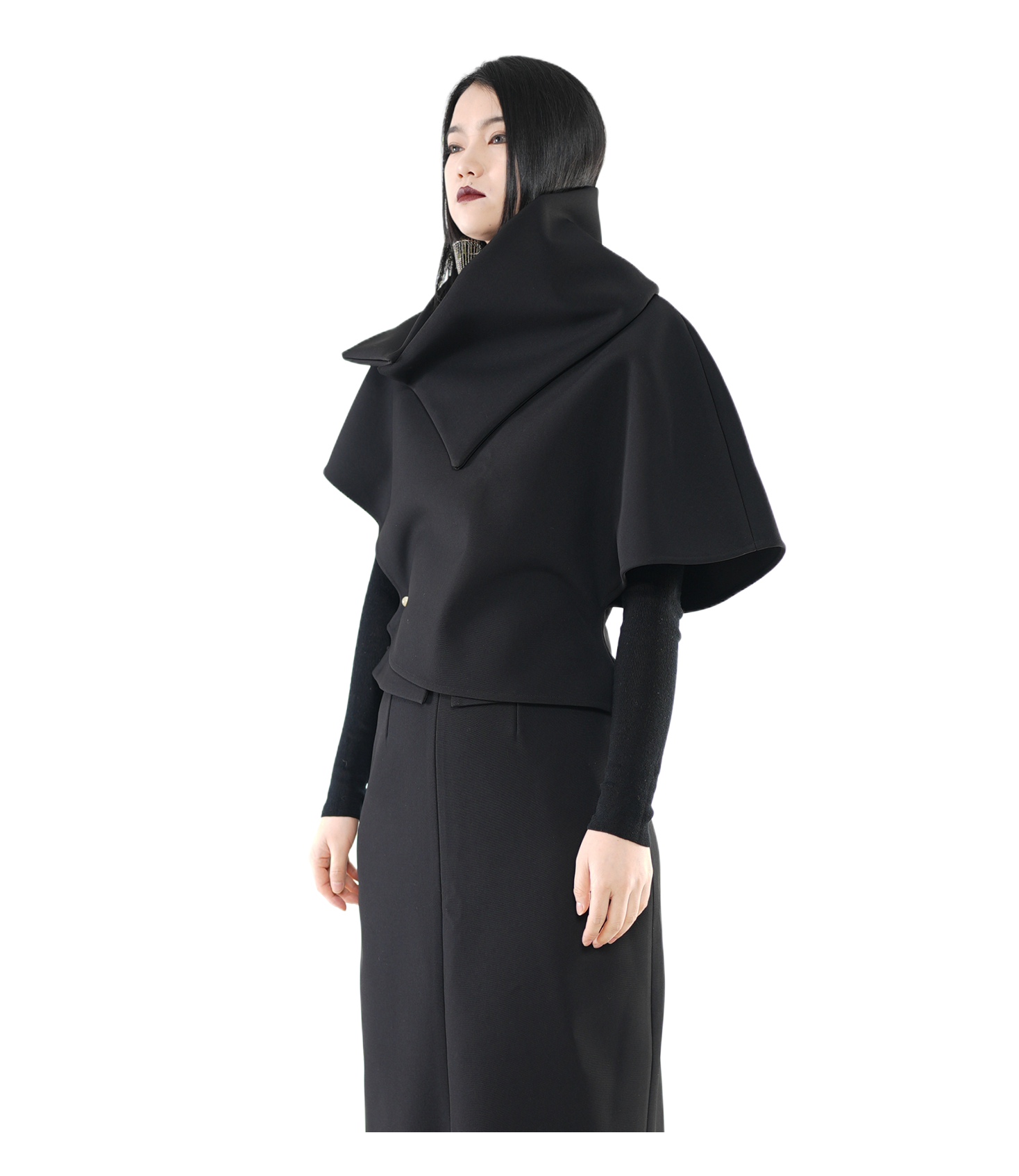 Void Cape-Collar Structured Top / 5120606
