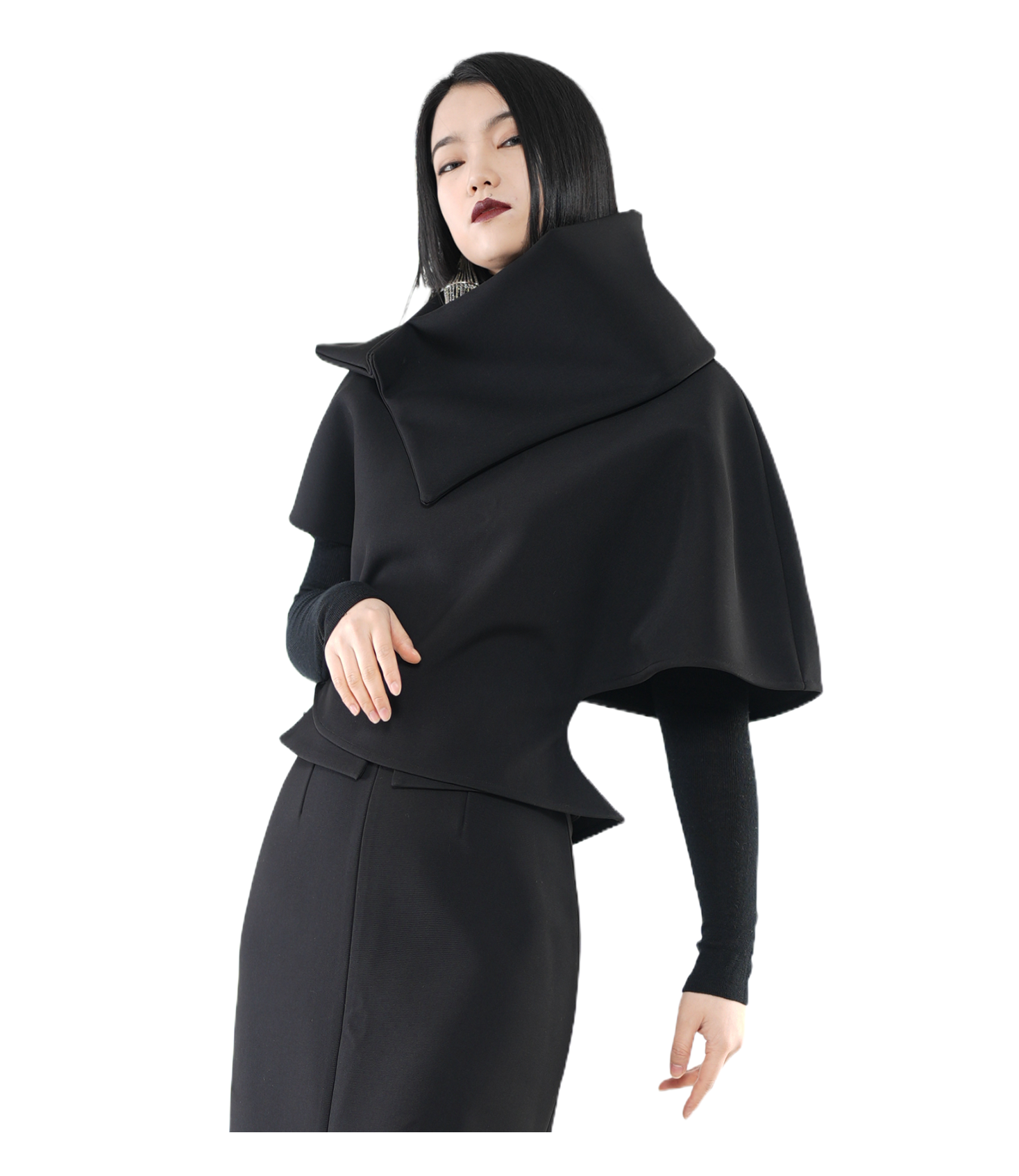 Void Cape-Collar Structured Top / 5120606