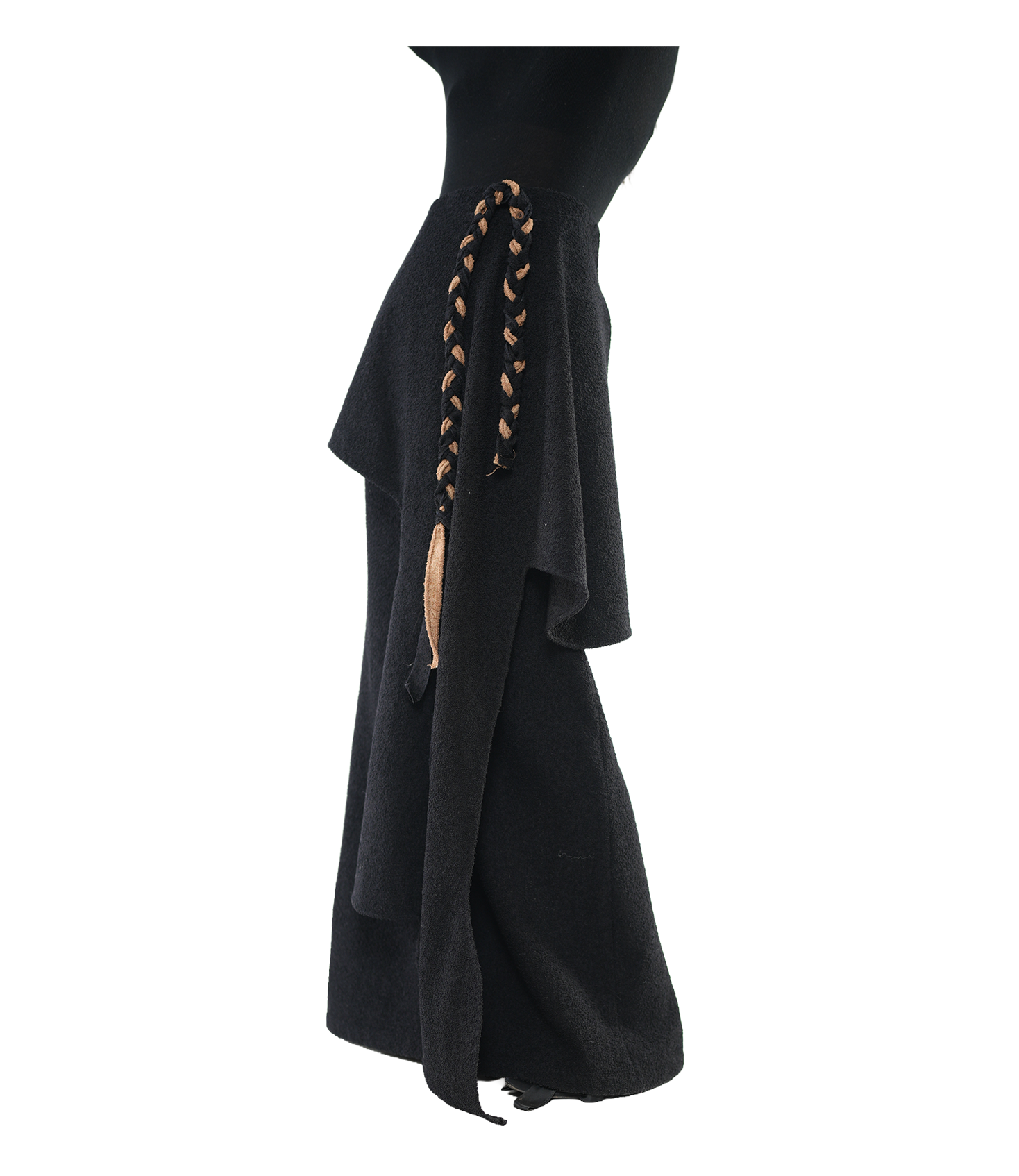 Cascade Peplum Braided-Cord Maxi Skirt / 6011002