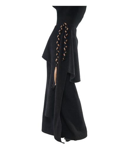 Cascade Peplum Braided-Cord Maxi Skirt / 6011002