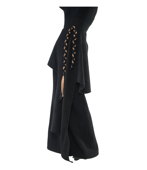 Cascade Peplum Braided-Cord Maxi Skirt / 6011002