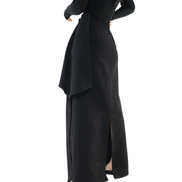 Cascade Peplum Braided-Cord Maxi Skirt / 6011002