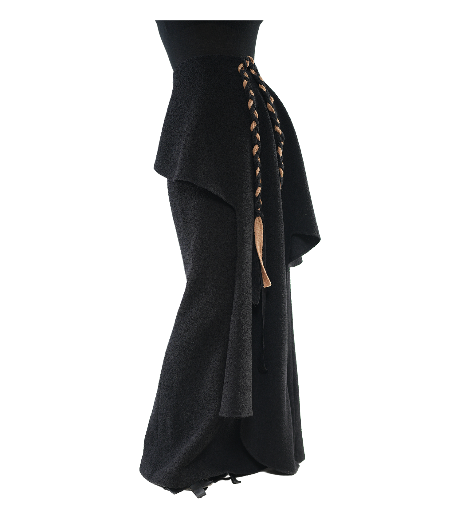 Cascade Peplum Braided-Cord Maxi Skirt / 6011002