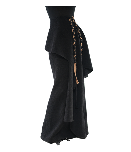 Cascade Peplum Braided-Cord Maxi Skirt / 6011002