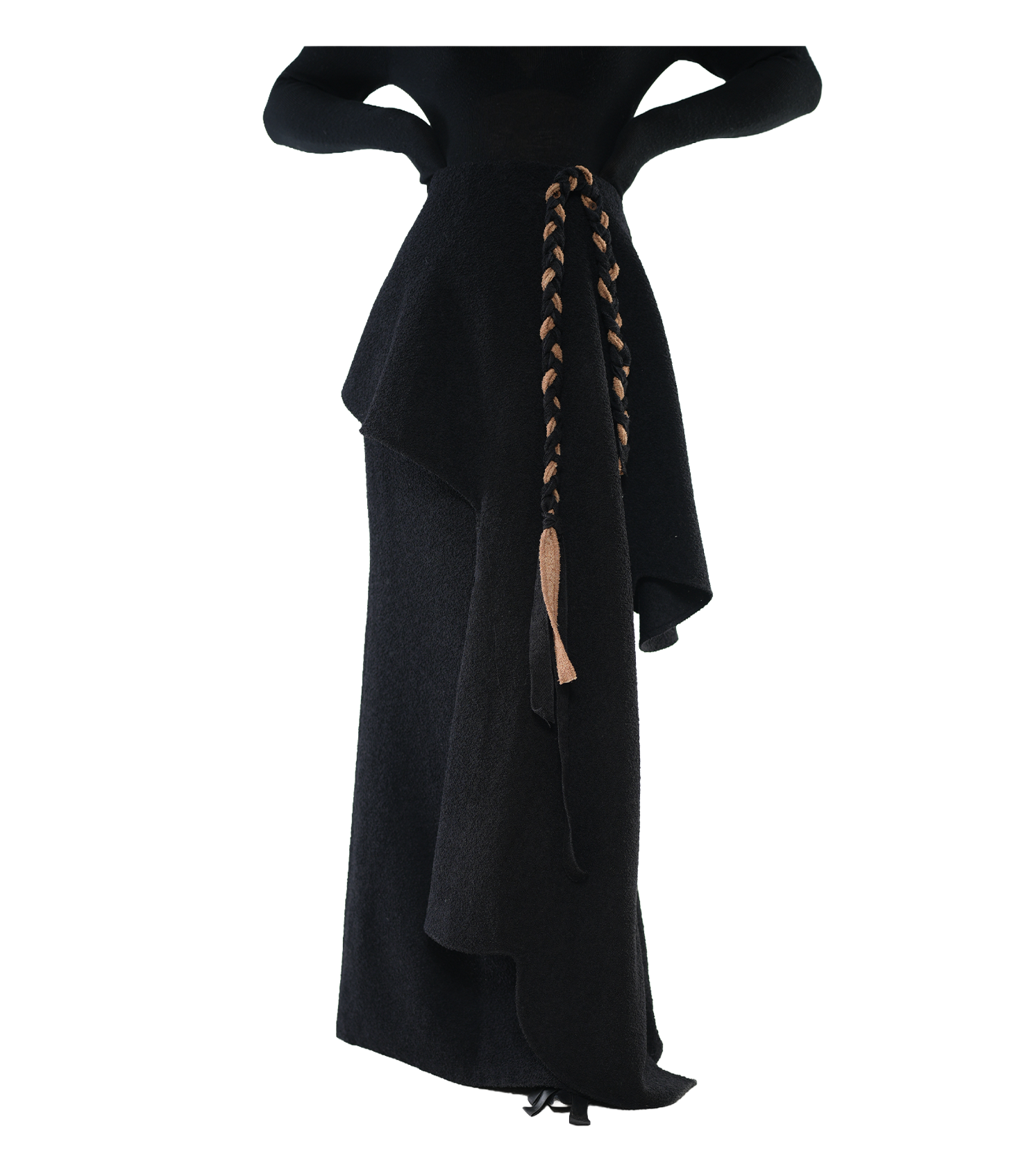 Cascade Peplum Braided-Cord Maxi Skirt / 6011002