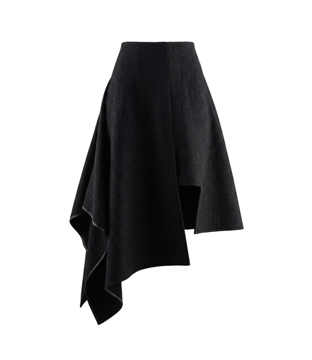 Drift Asymmetric Wool-Blend Midi Skirt / 6011702
