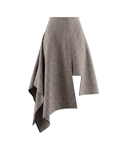 Drift Asymmetric Wool-Blend Midi Skirt / 6011702