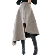 Drift Asymmetric Wool-Blend Midi Skirt / 6011702