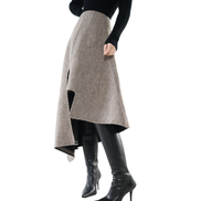 Drift Asymmetric Wool-Blend Midi Skirt / 6011702