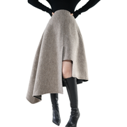 Drift Asymmetric Wool-Blend Midi Skirt / 6011702