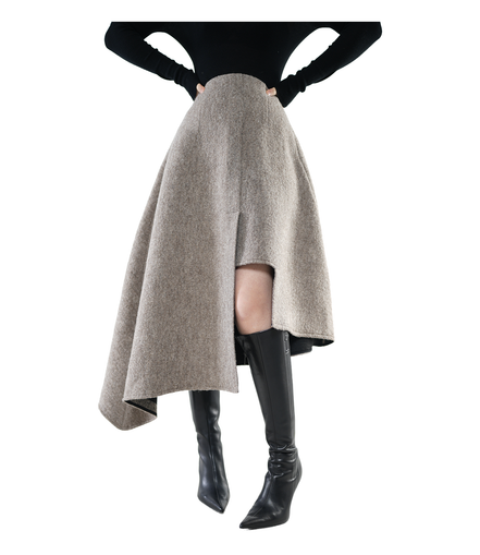 Drift Asymmetric Wool-Blend Midi Skirt / 6011702