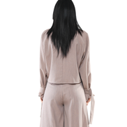 Fold Asymmetric Tie-Cuff Crop Jacket / 6013106