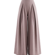 Fold Pleated Wide-Leg Trousers / 6013107