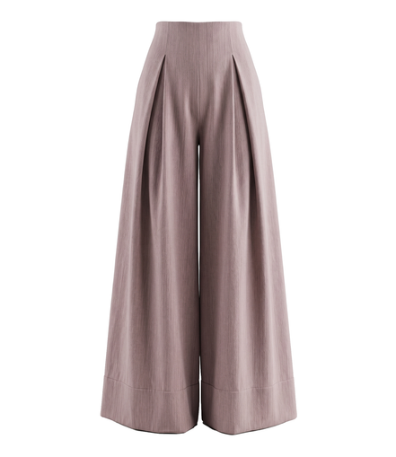 Fold Pleated Wide-Leg Trousers / 6013107