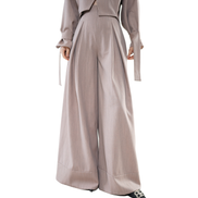 Fold Pleated Wide-Leg Trousers / 6013107