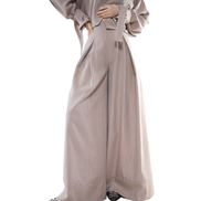 Fold Pleated Wide-Leg Trousers / 6013107