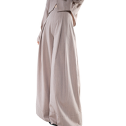 Fold Pleated Wide-Leg Trousers / 6013107