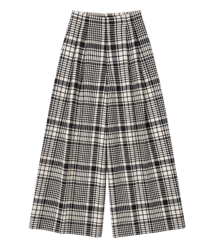 Cipher Plaid High-Waist Wide Trousers / 6020411