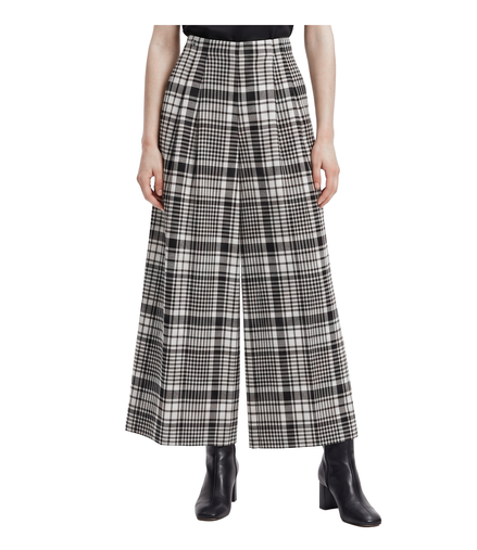 Cipher Plaid High-Waist Wide Trousers / 6020411