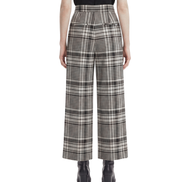 Cipher Plaid High-Waist Wide Trousers / 6020411